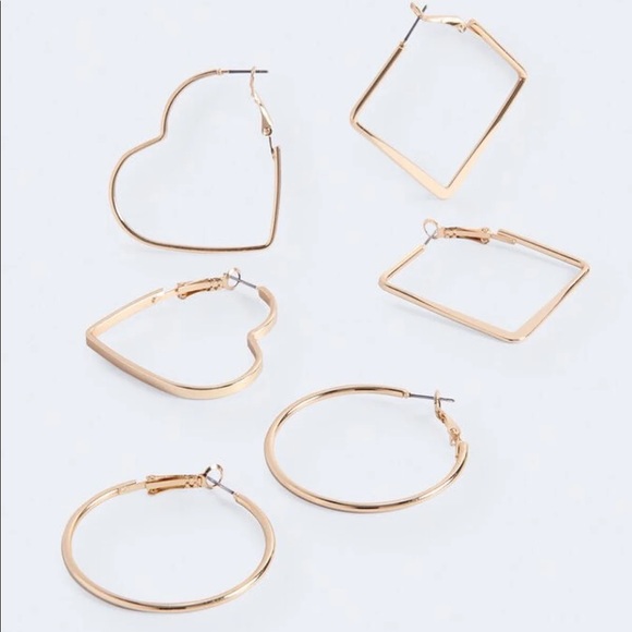 AEROPOSTALE SHAPES HOOP EARRINGS SET - Picture 6 of 6